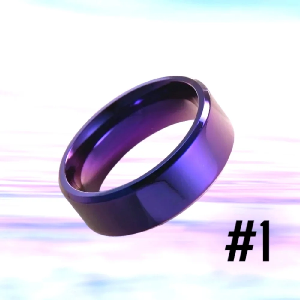 Purple Stainless Steel Band Ring NWT